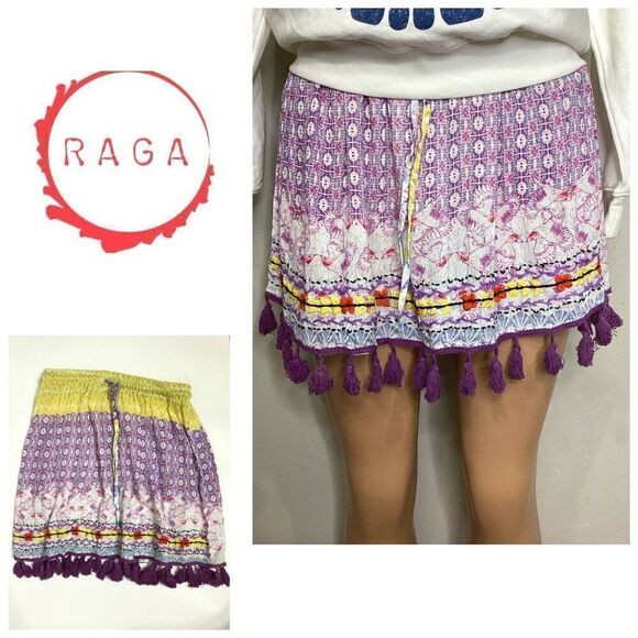 New. RAGA embroidered skirt with tassels. Small. Retails $89